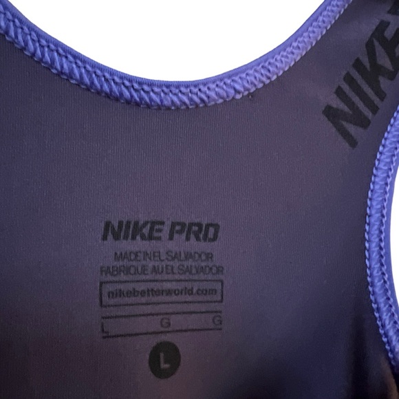 Nike Pro Women’s 2 Toned Purple Dri-Fit Activewear Tank Top, Size Large - Picture 3 of 7